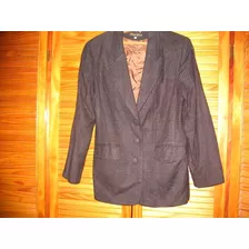 Saco Blazer Entallado Cuadrille Invierno Forrado Marron 48 B