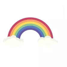 Vinilo Infantil Arcoiris, Nubes Decoración 1mt X 55cm 