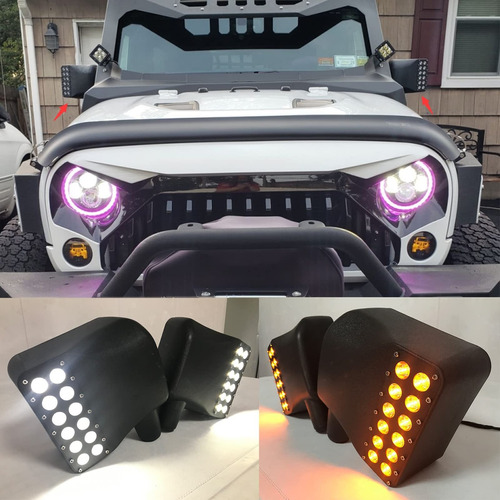 Carcasa De Espejo Lateral Con Luz Led Para Wrangler Jk Jku Foto 3