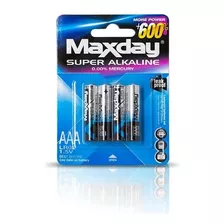 Pilas Super Alcalina Aaa 1.5v Maxday Bateria Triple Pack 4 ©