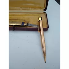 Antiguo Portamina Yard Olette Laminado En Oro Con Su Estuche