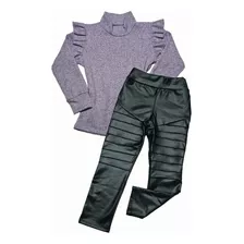 Conjunto Infantil Blusinha Frio Calça Legging Tratorada 