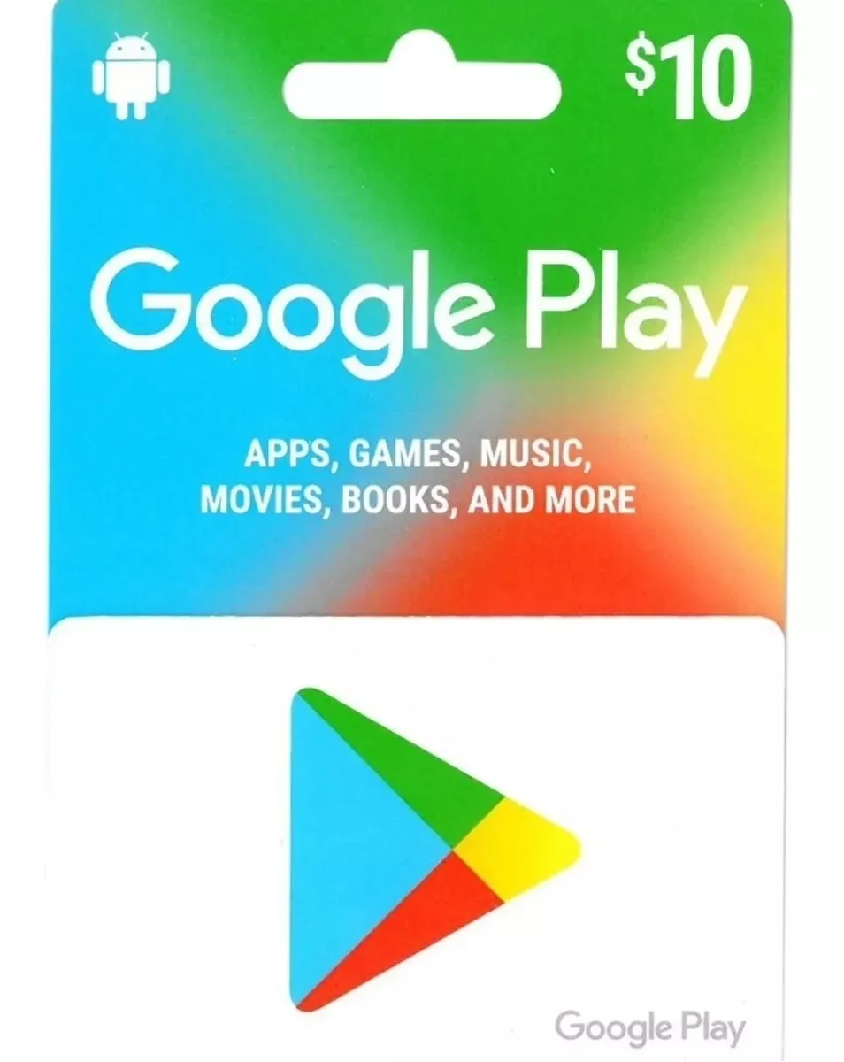 Cartão Presente Google Play Store 10 Reais Código Digital