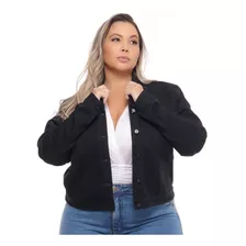 Jaqueta Plus Size Feminina Jeans Destroyed Sarja Colorida