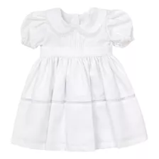 Vestido Batizado E Daminha Manga Curta Luxo Bebê Papilloo