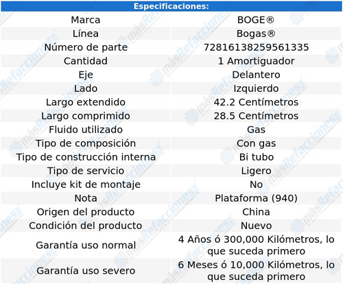 Amortiguador Gas Del Izquierdo Giulietta 12 Al 15 Boge Bogas Foto 2