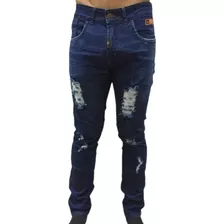 Calça Jeans Masculina Onbongo Slim Azul Desfiada D153a
