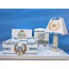 Kit Higiene Quarto Bebê Azul Principe