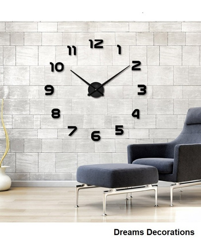 Reloj Para Pared Gigante Grande Decorativo Diseño Moderno 3d