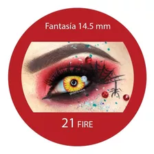 Pupilentes Halloween Fantasía Fire + Estuche + Envio