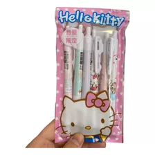 Set 6 Lápices Gel Tinta Negra 0.5 Hello Kitty Sanrio Kawaii