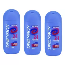 03 Shampoo Dimension 2x1 Cabelos Normal A Secos 200ml