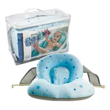 Almofada De Banho Soft Para Bebê Bolinhas Azul Kababy