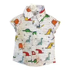 Camisa Dinossauros Infantil Algodão Manga Curta