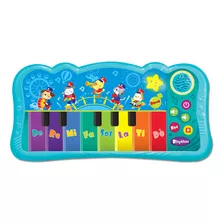 Teclado Piano Musical P/niños C/ Luz Y Banda Animales Winfun Color Celeste
