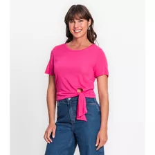 Blusa Com Amarração Em Laço Visco Tricot Rovitex Rosa