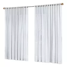 Cortina Sala Quarto Tecido Gaze De Linho 2m X 1,7m Decoração Cor Branca