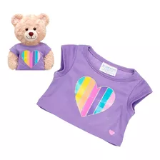 Polera Morada Con Corazones Arcoiris Build-a-bear