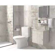  Gabinete Banheiro Armário Cuba Vidro E Espelho Arezzo- Vdrd