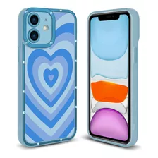 Funda Okk iPhone 11-corazón Azul Claro