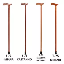 Bastão Bengala Madeira Tradicional Ortopédico Plus Indaiá Cor Mogno ( Altura 0,84 Cm )