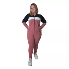 Conjunto Plus Size Feminino Blusa Calça Detalhe Faixas Luxo