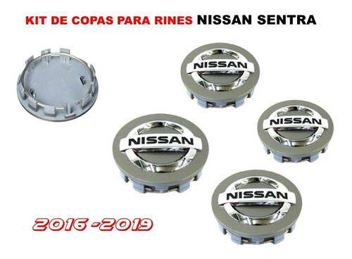 Kit De 4 Copas De Centro De Rin Nissan Sentra 2016-2019. Foto 5