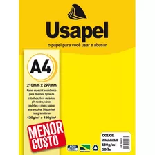 Papel A4 Color Usapel Amarelo 180g