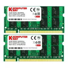 Memoria Ram 8 Gb (2 X 4gb) Pc2-6400 Ddr2-800 Sodimm