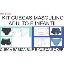 Kit Moldes Modelagem Cueca Básic Slip E Boxer Adult/infantil