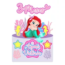 Topo De Bolo Pequena Sereia Ariel Baby/ Topper Aniversário