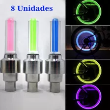 8 Bicos Válvulas Led Neon Para Roda Moto Carro Frete 9