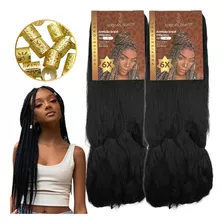 2 Cabelo Jumbo Box Braids Super Jumbão African Beauty +anéis