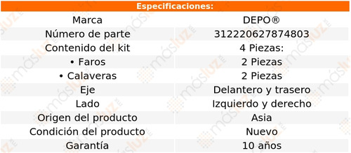 Paq Calaveras Y Faros Chevrolet Monza 2004/2008 Depo Foto 5