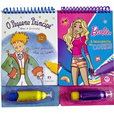 2 Livros Aquabook: O Pequeno Príncipe + Barbie - A Descoberta Das Cores - Pinte Com Água