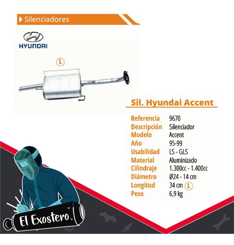 Silenciador Exosto Original Hyundai Accent. Envo Gratis Foto 3