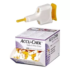 Lancetas Accu Chek Safe T Pro Uno Roche Caja Con 200 Piezas Color Blanco