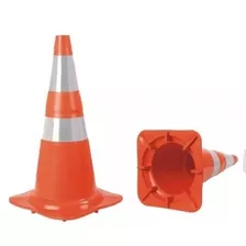 Kit 3 Cones Transito Nbr 15071 Flexível Laranja 75cm 