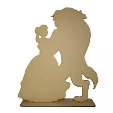 Cake Topper Silueta Bella Y Bestia Fibrofacil X Unidad