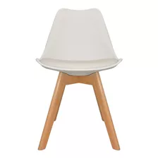 Cadeira De Jantar Desillas Eames Cross Wood, Estrutura De Cor Branco, 4 Unidades