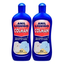 Kit Com 2 Anil Líquido Colman Branqueador De Roupas 200ml