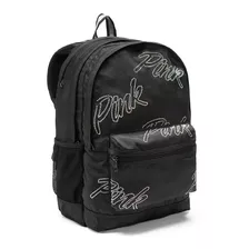 Mochila Victoria's Secret Pink Campus Negra C/letras 