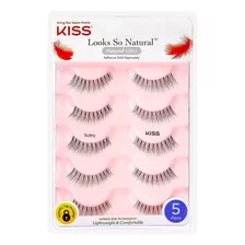 Kiss Pestañas Postizas Looks So Natural, Sultry, 0.472 In,. Color Negro