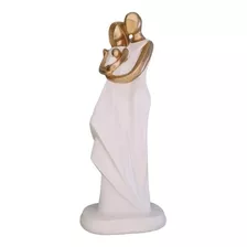 Escultura Decorativa Estátua Família - Pai Mãe E Bebê