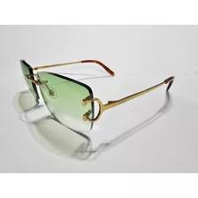 Lentes Gafas De Sol Cartier Golden Mica Verde Originales