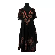 Vestido Hindu Rayon Batik De Viscosa Al Bies Amplio