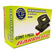 Perforadora Barrilito 850ei De Dos Orificios 8 Centimetros Color Negro Forma De La Perforación Círculo