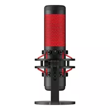 Microfono Gamer Hyperx Quadcast Rojo Negro Omnidireccional