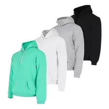 Paquete De 4 Sudaderas Hoodie Capucha Hombre Colores Gruesa