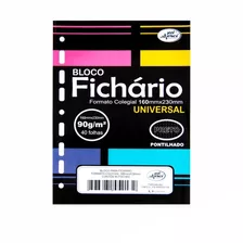 Bloco Fichário Colegial 40fls Pretas Pontilhada 90g/m² Merci